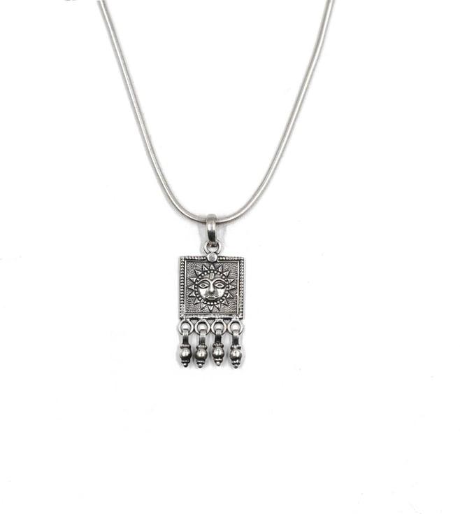sangeeta boochra sterling 925 silver oxidized handmade pendant necklace