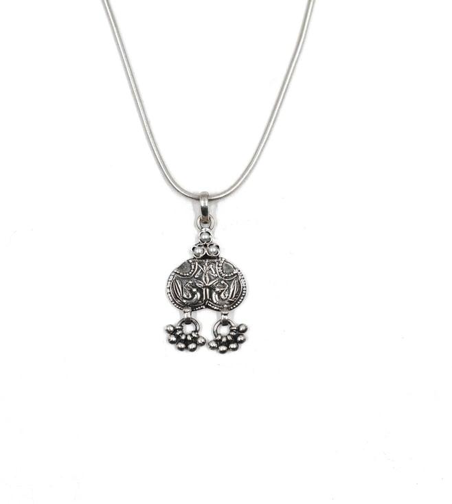 sangeeta boochra stunning silver oxidized pendant with chain