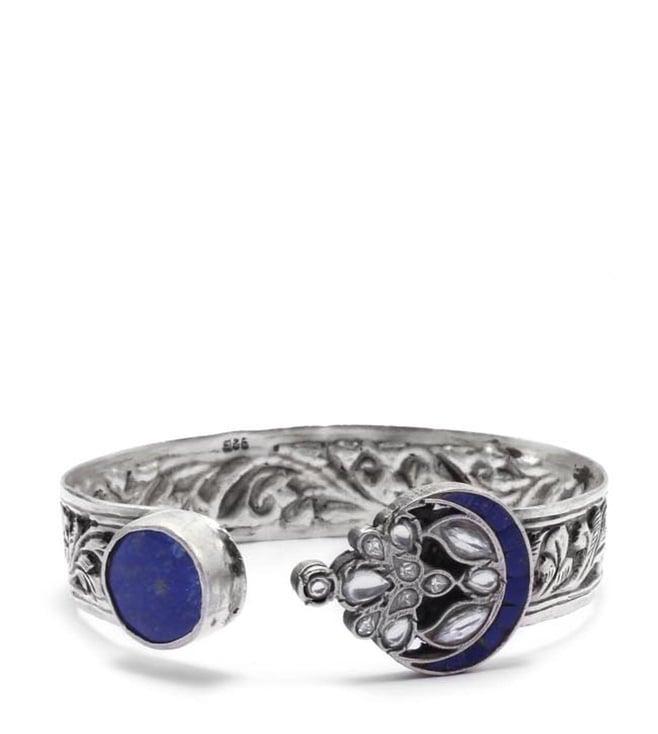 sangeeta boochra x nitibha kaul blue vividh silver tanjia cuff bracelet