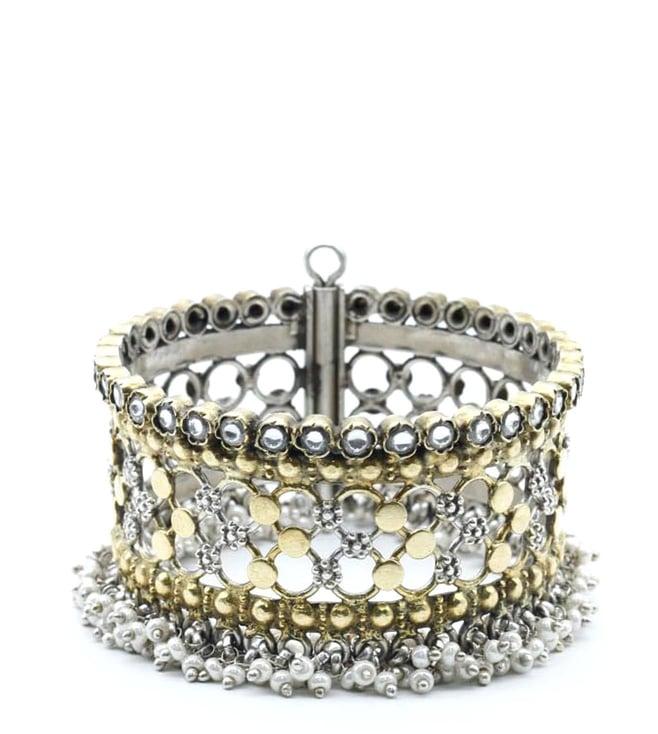 sangeeta boochra x nitibha kaul golden vividh silver stunning nazmin bracelet
