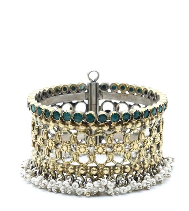 sangeeta boochra x nitibha kaul golden vividh stunning silver hena bracelet