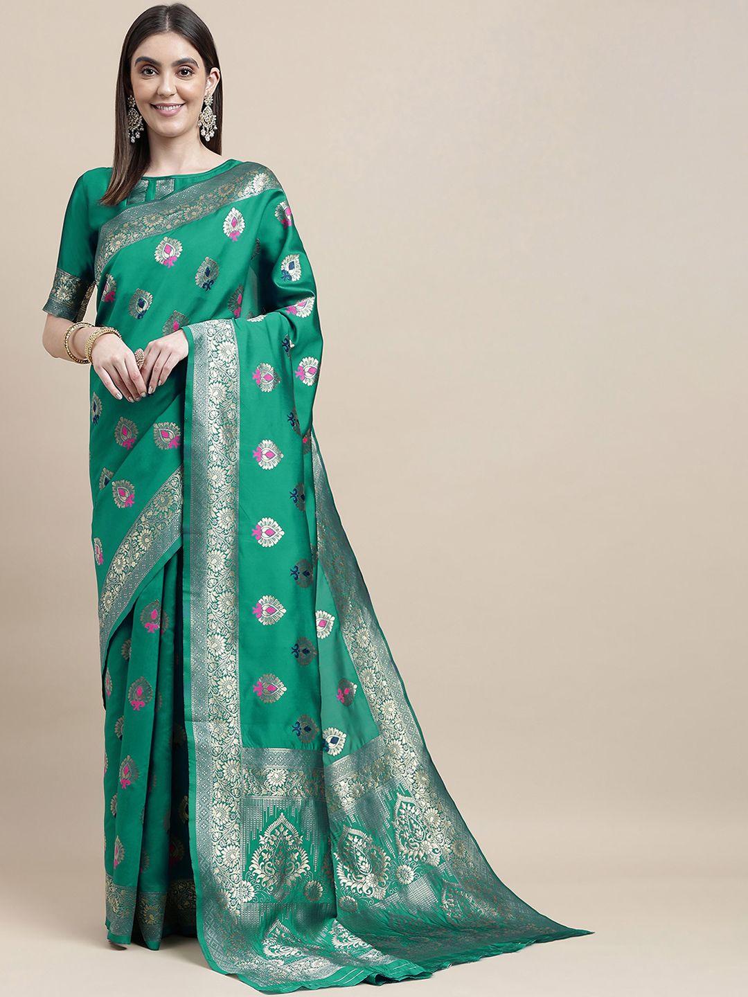 sangria ethnic motifs zari silk blend heavy work kanjeevaram saree