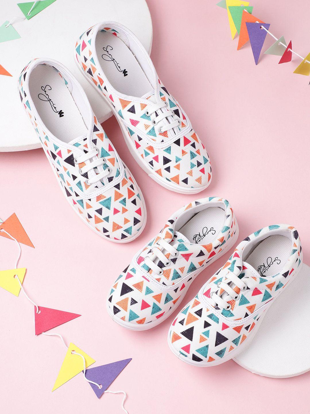 sangria girls multicoloured geometric print sneakers