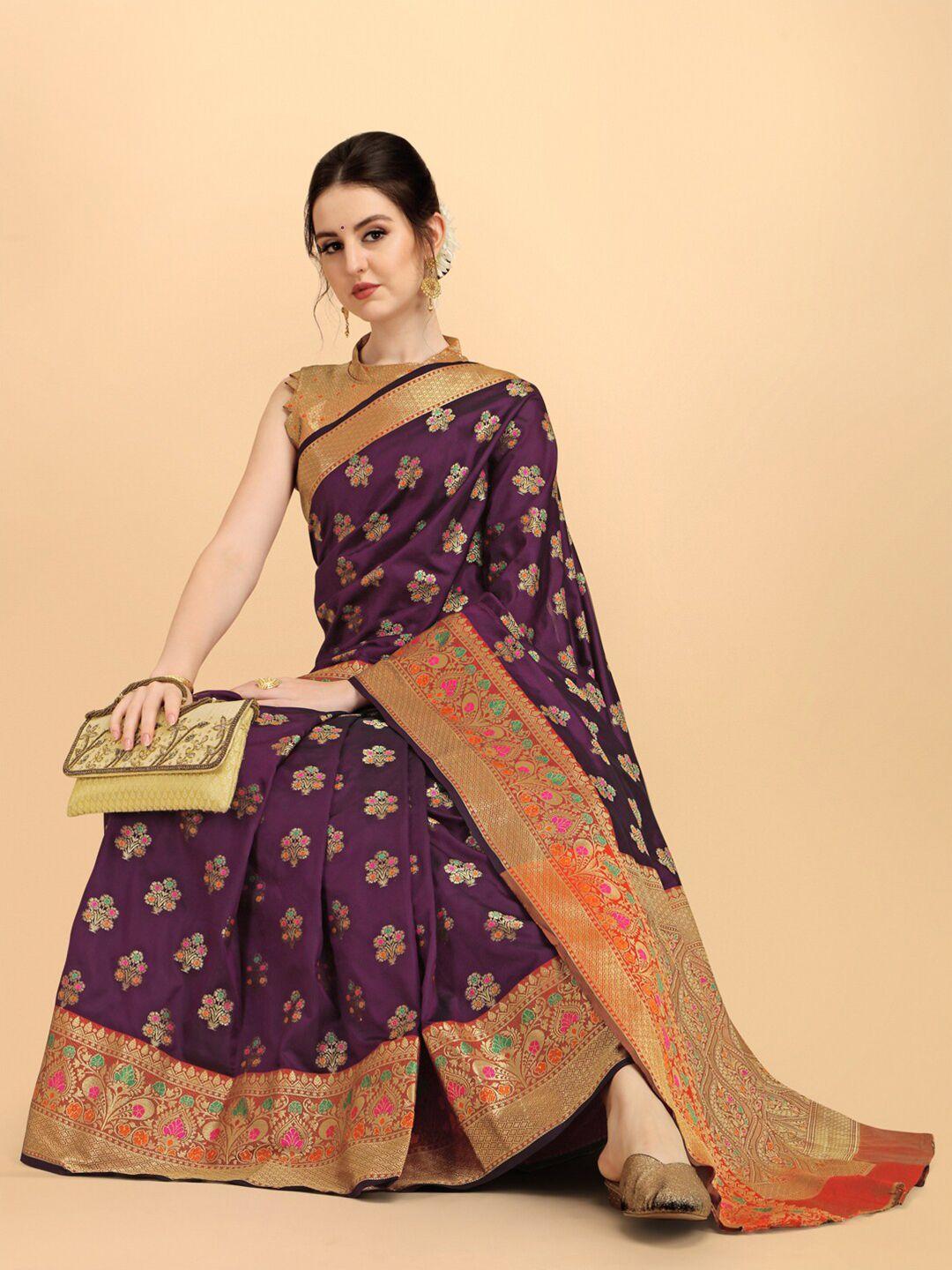 sangria woven design zari silk blend banarasi saree blouse piece