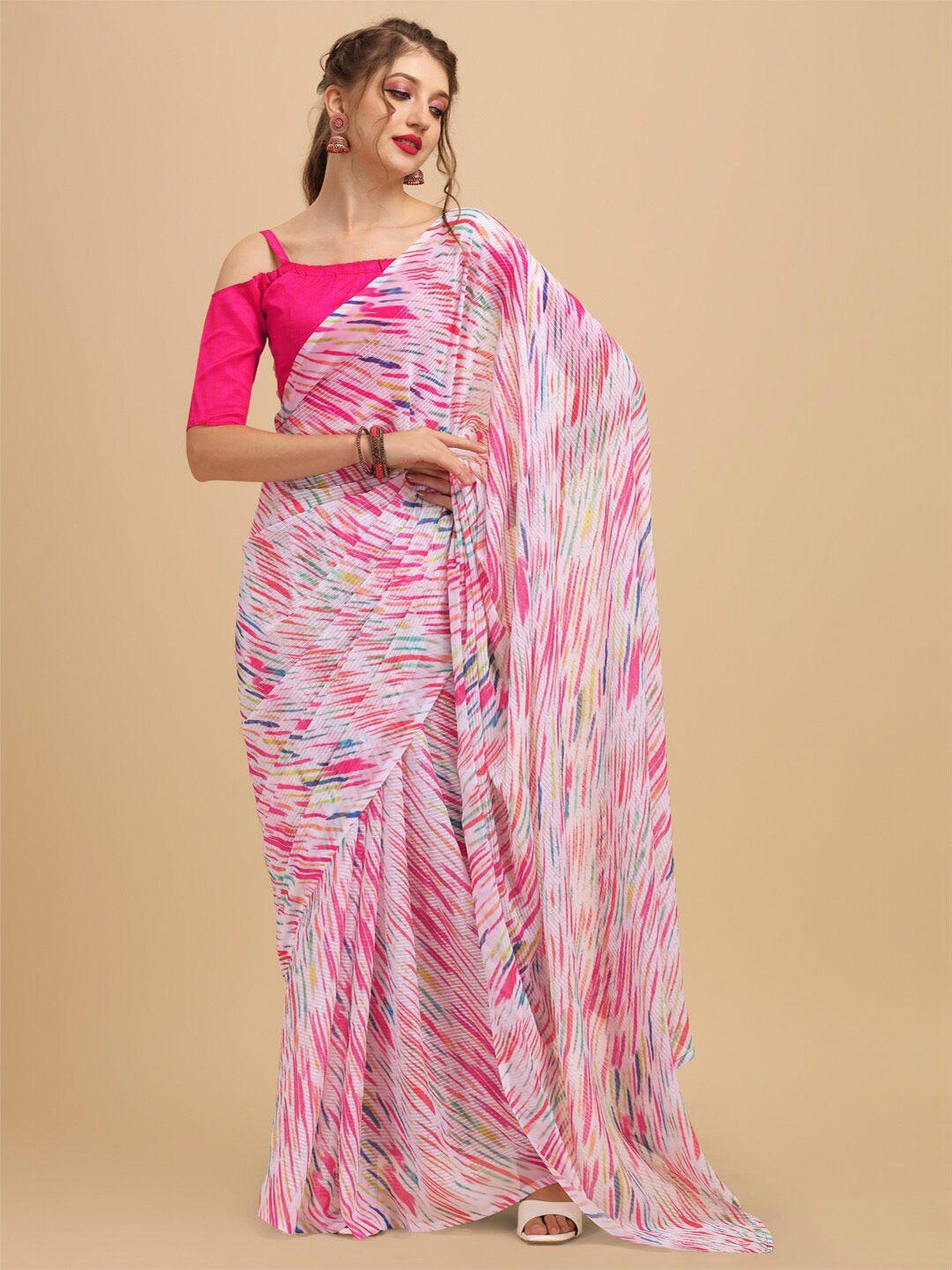 sangria abstract printed designer saree with blouse piece