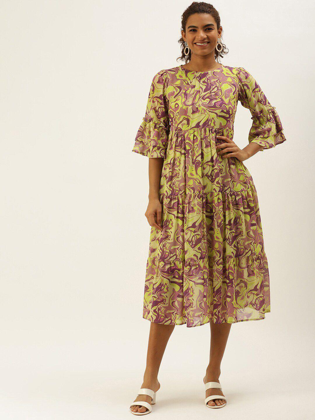 sangria abstract-printed fit & flared dresses