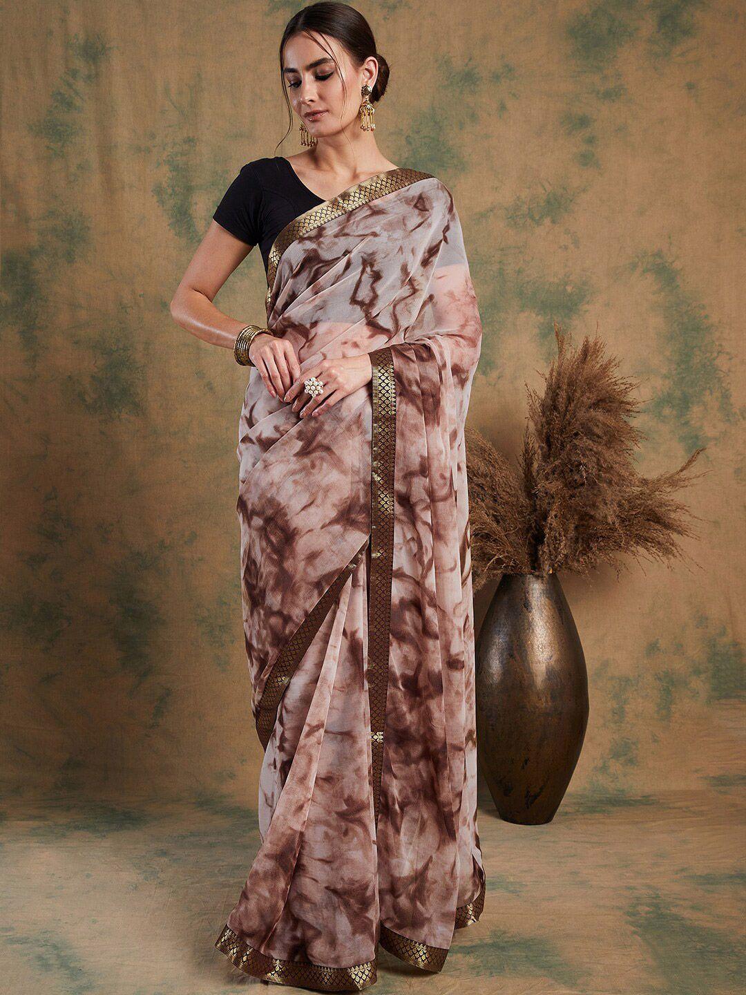 sangria abstract printed zari saree