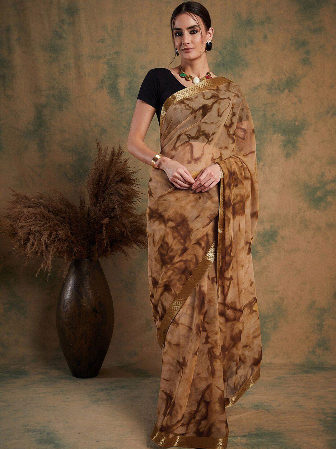 sangria abstract printed zari saree