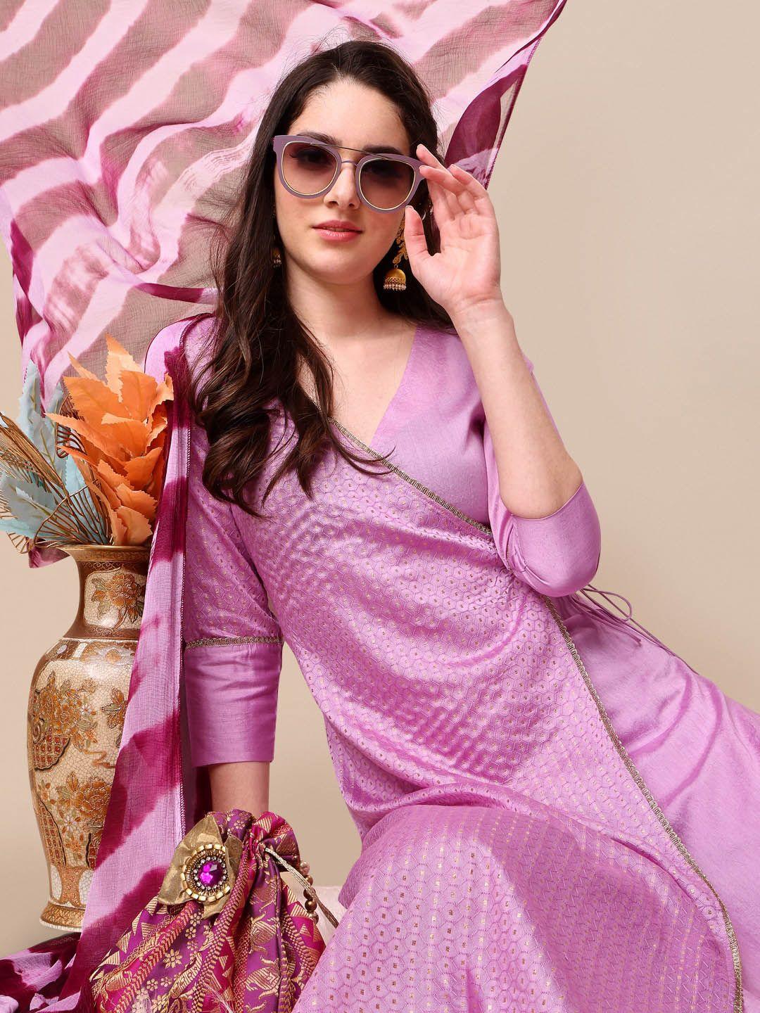 sangria angrakha a-line kurta with trouser & dupatta