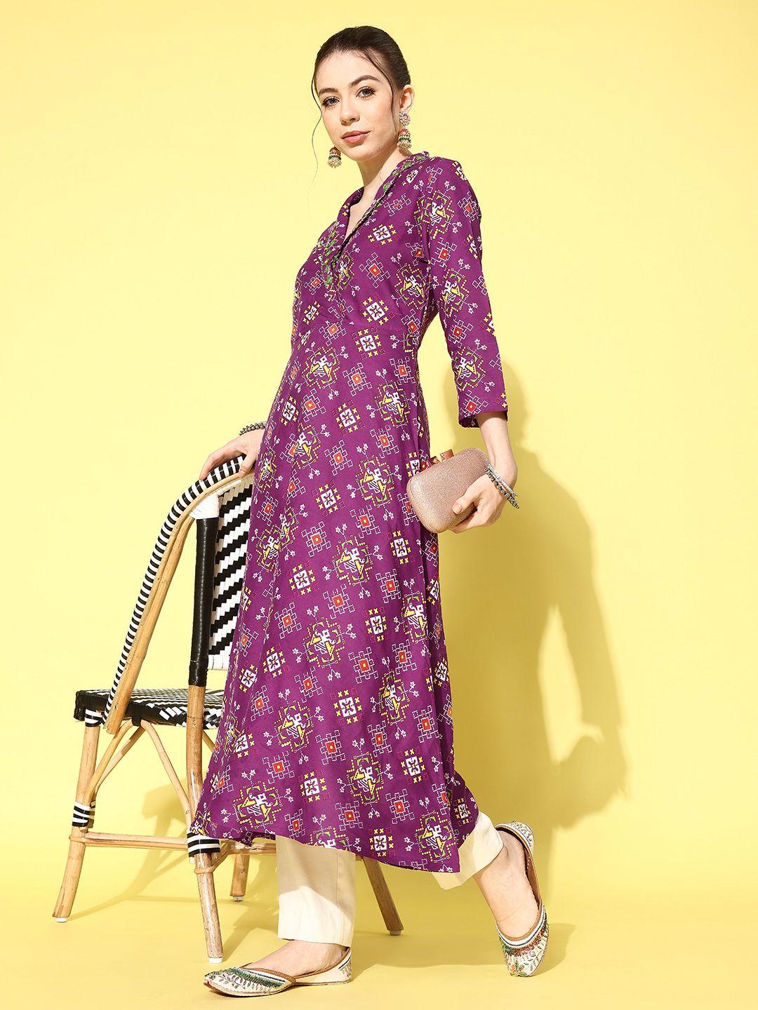 sangria bandhani print wrapped around kurta