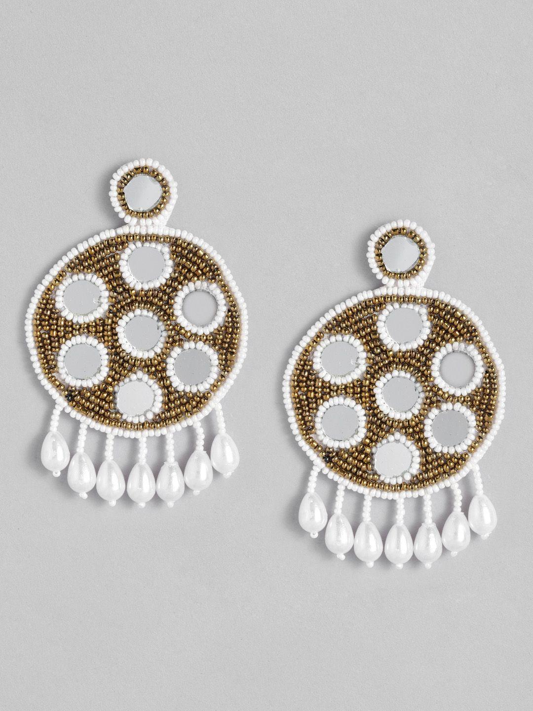 sangria beaded circular drop earrings