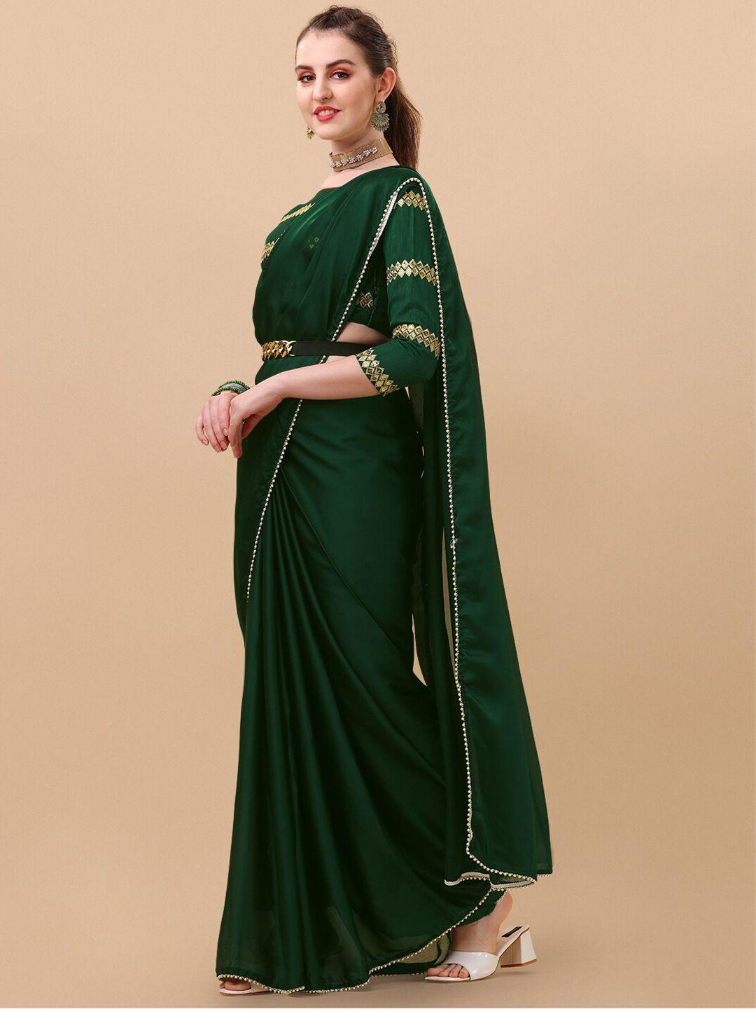 sangria beads and stones satin saree