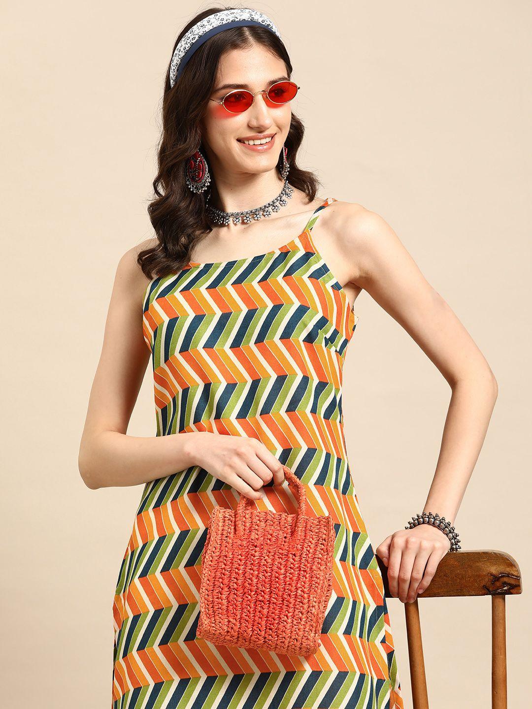 sangria chevron printed kurta