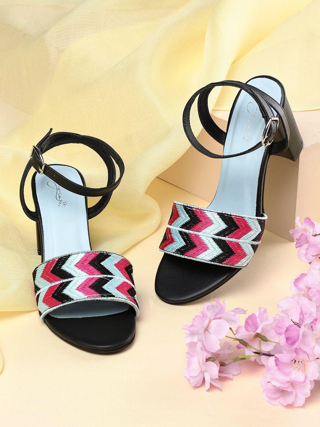 sangria chevron woven design block heels