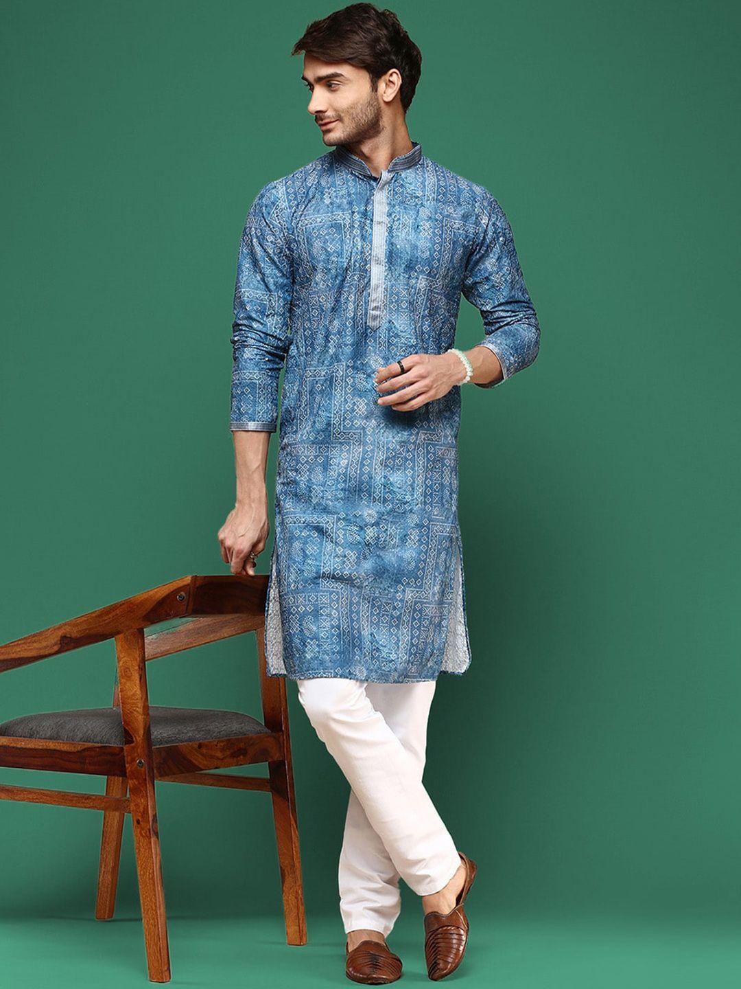 sangria cotton bandhej print chikankari kurta