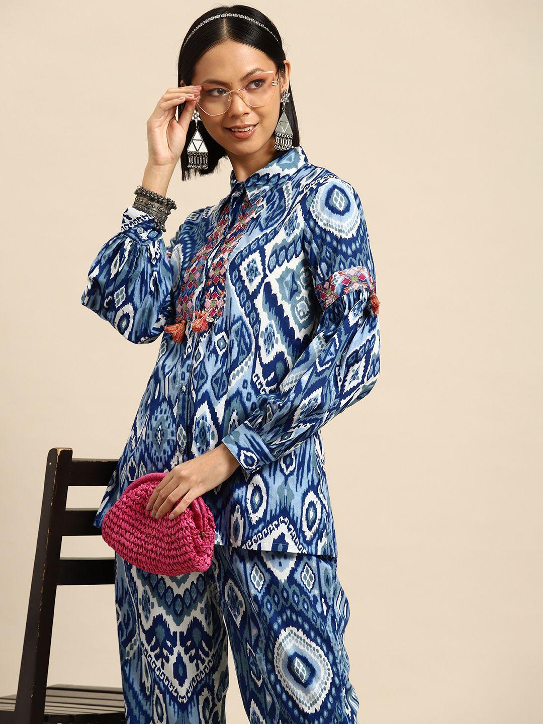 sangria cotton ethnic motifs printed co-ords