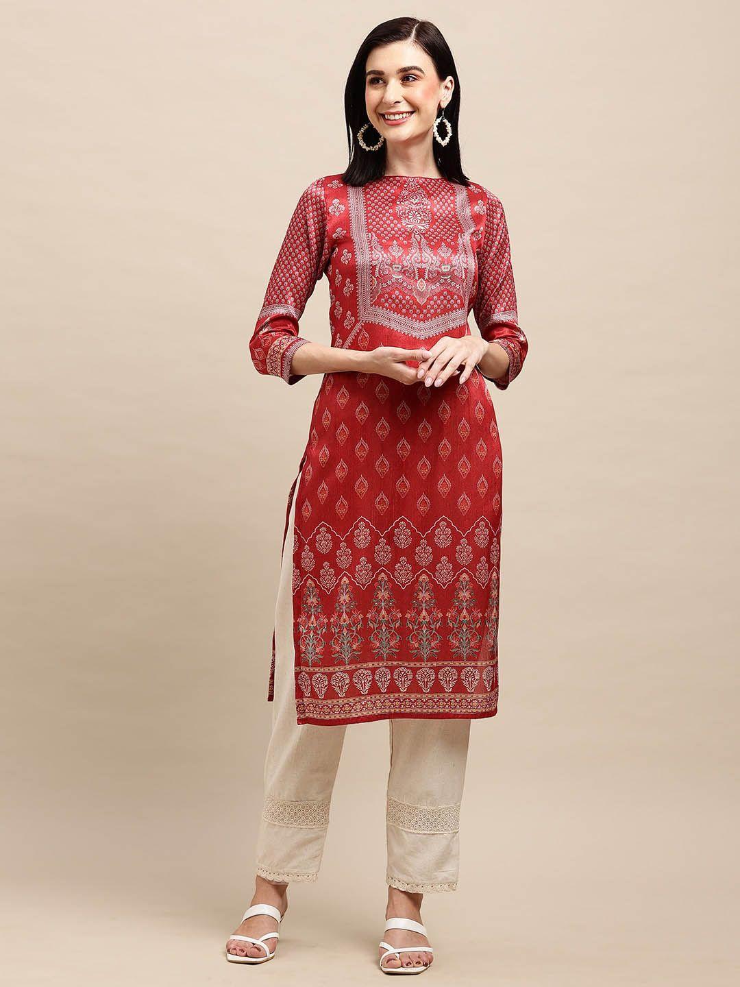 sangria digital printed straight kurta