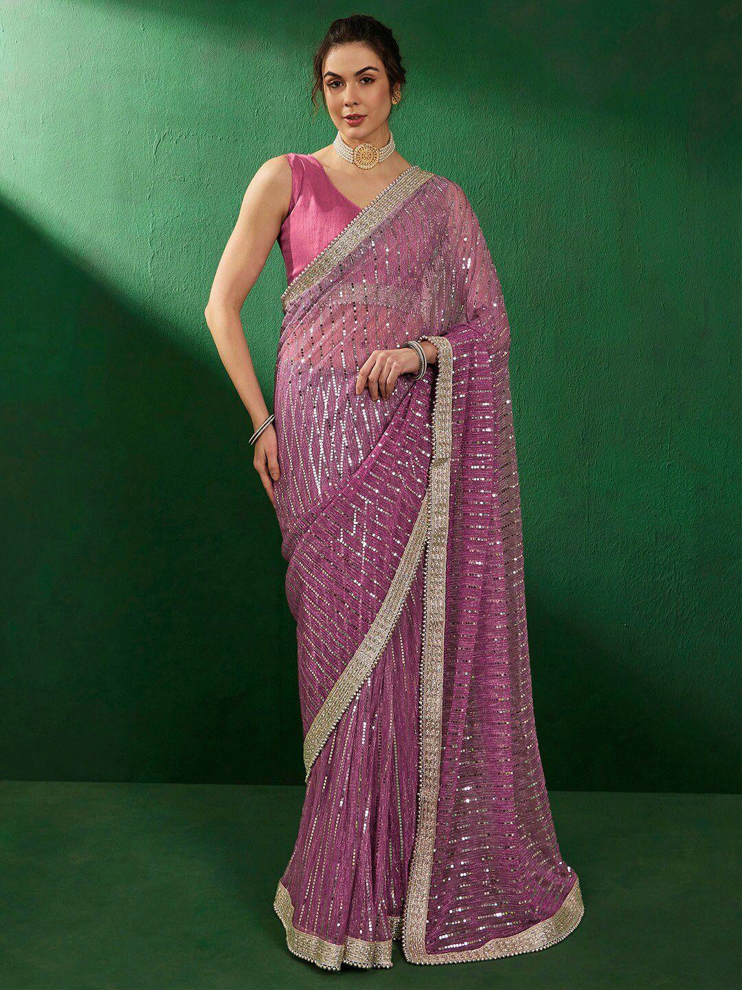 sangria embellished beads & stones saree