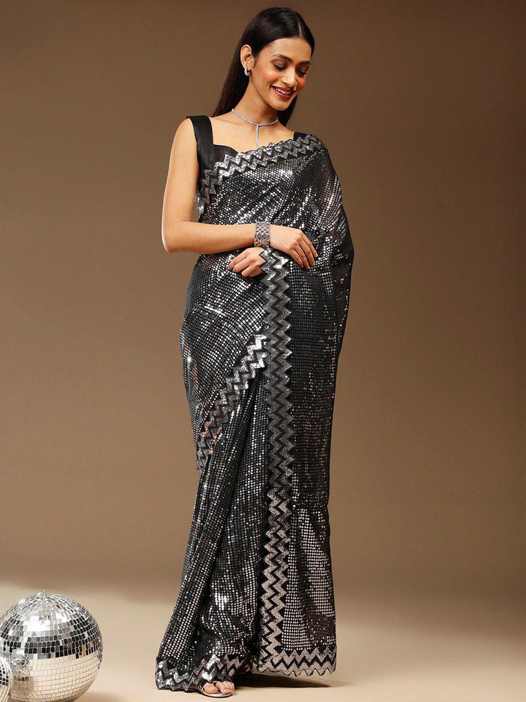 sangria embellished georgette saree