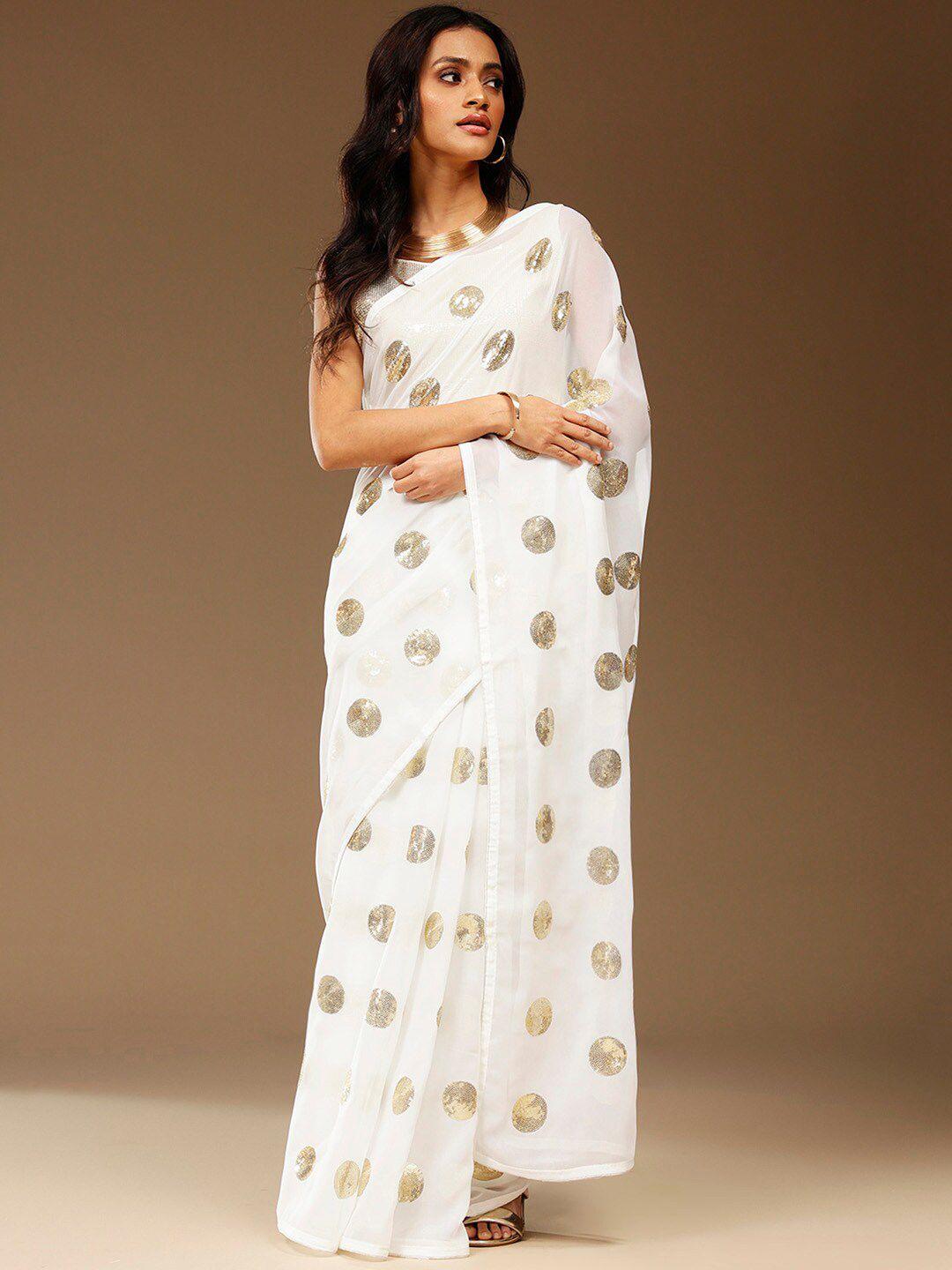 sangria embellished georgette saree