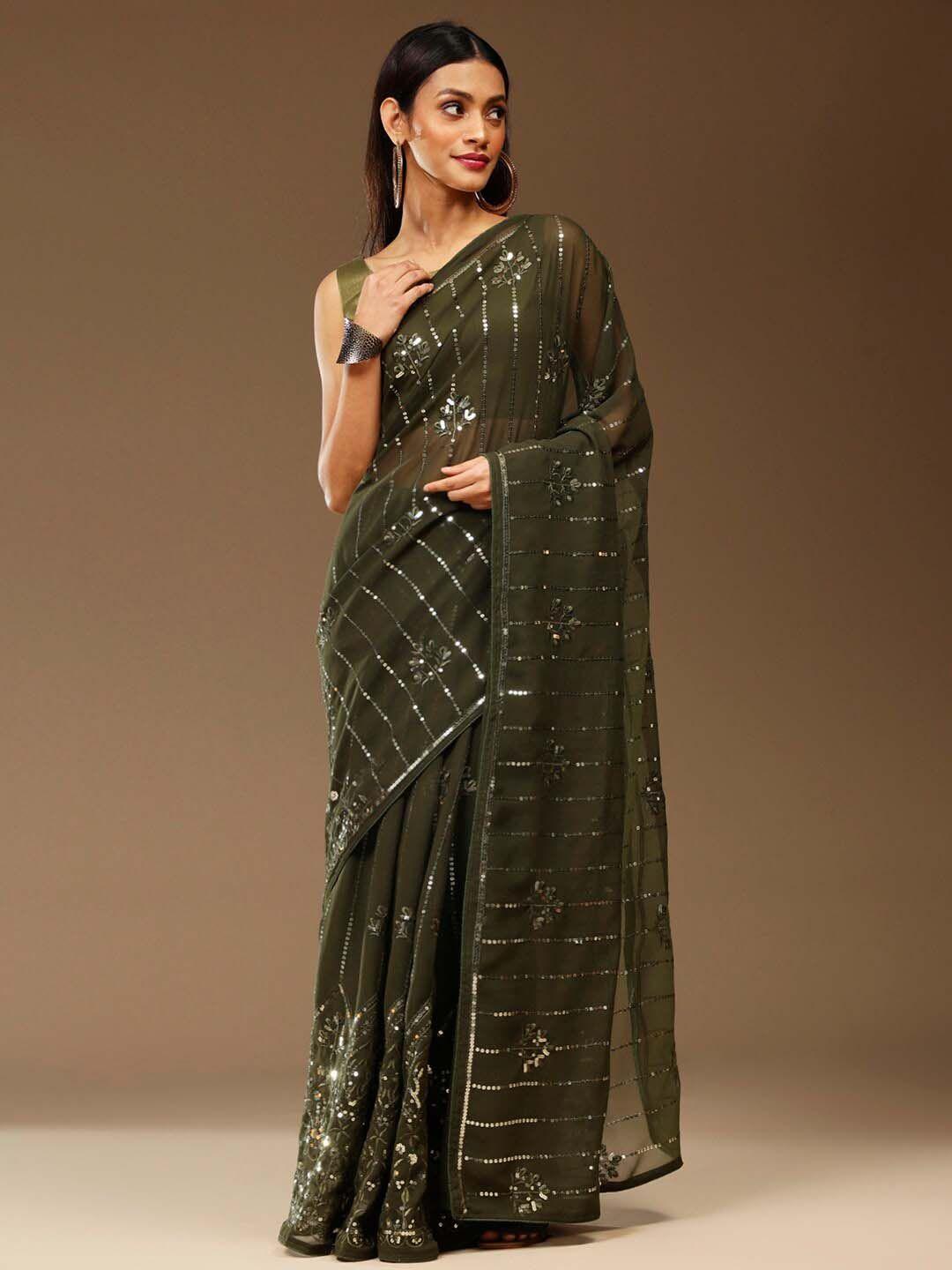 sangria embellished georgette saree