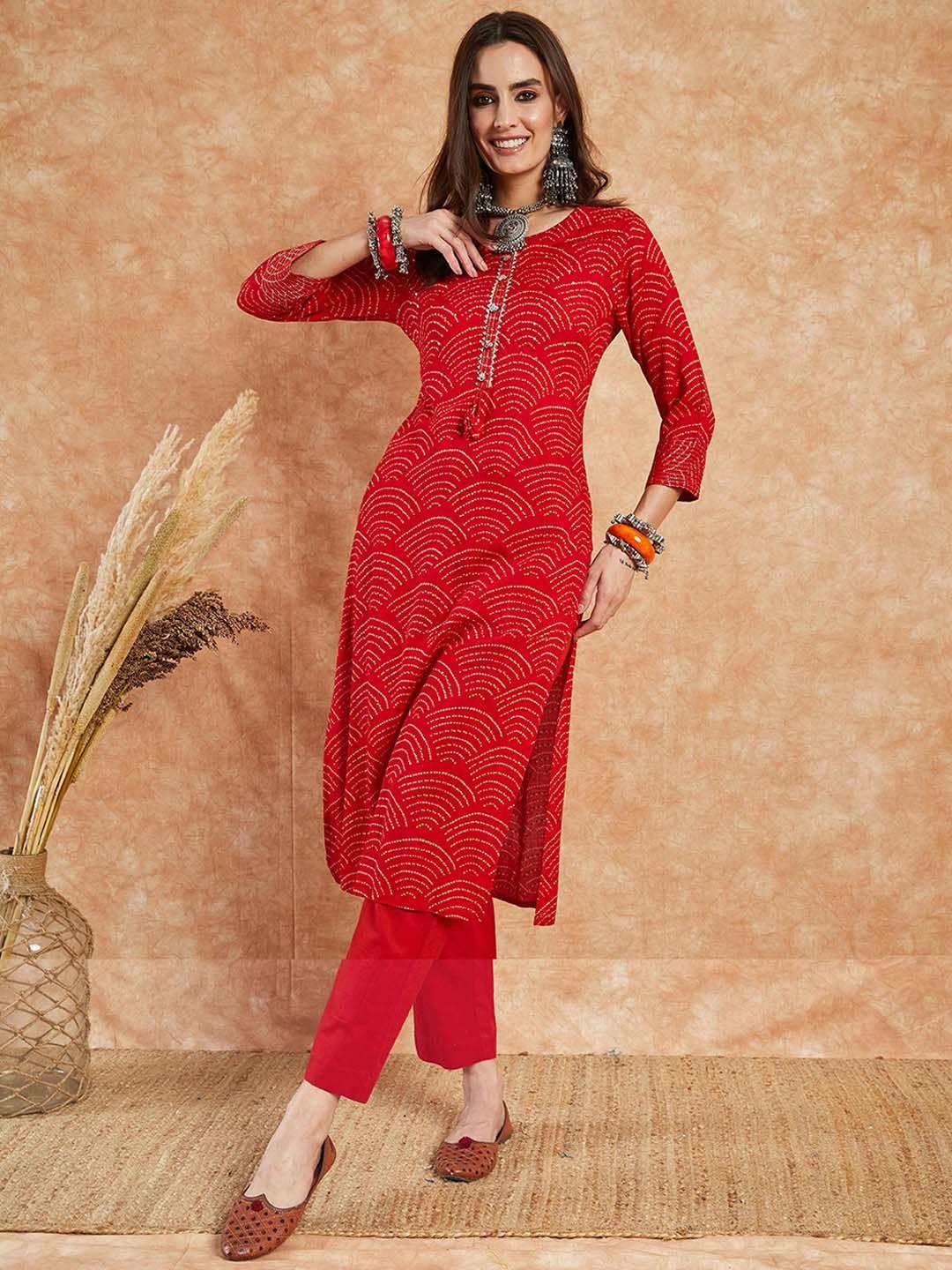 sangria embellished straight kurta with trousers