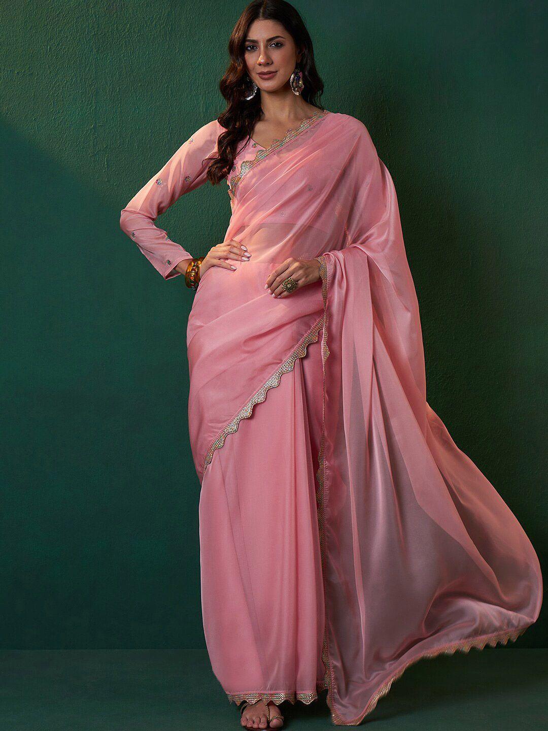 sangria embroidered bordered sarees