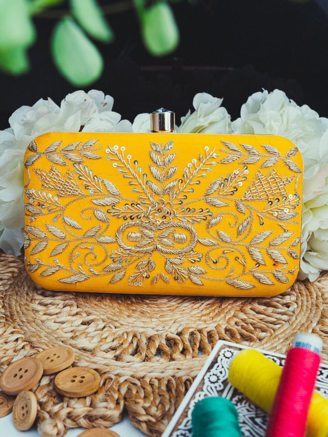 sangria embroidered box clutch