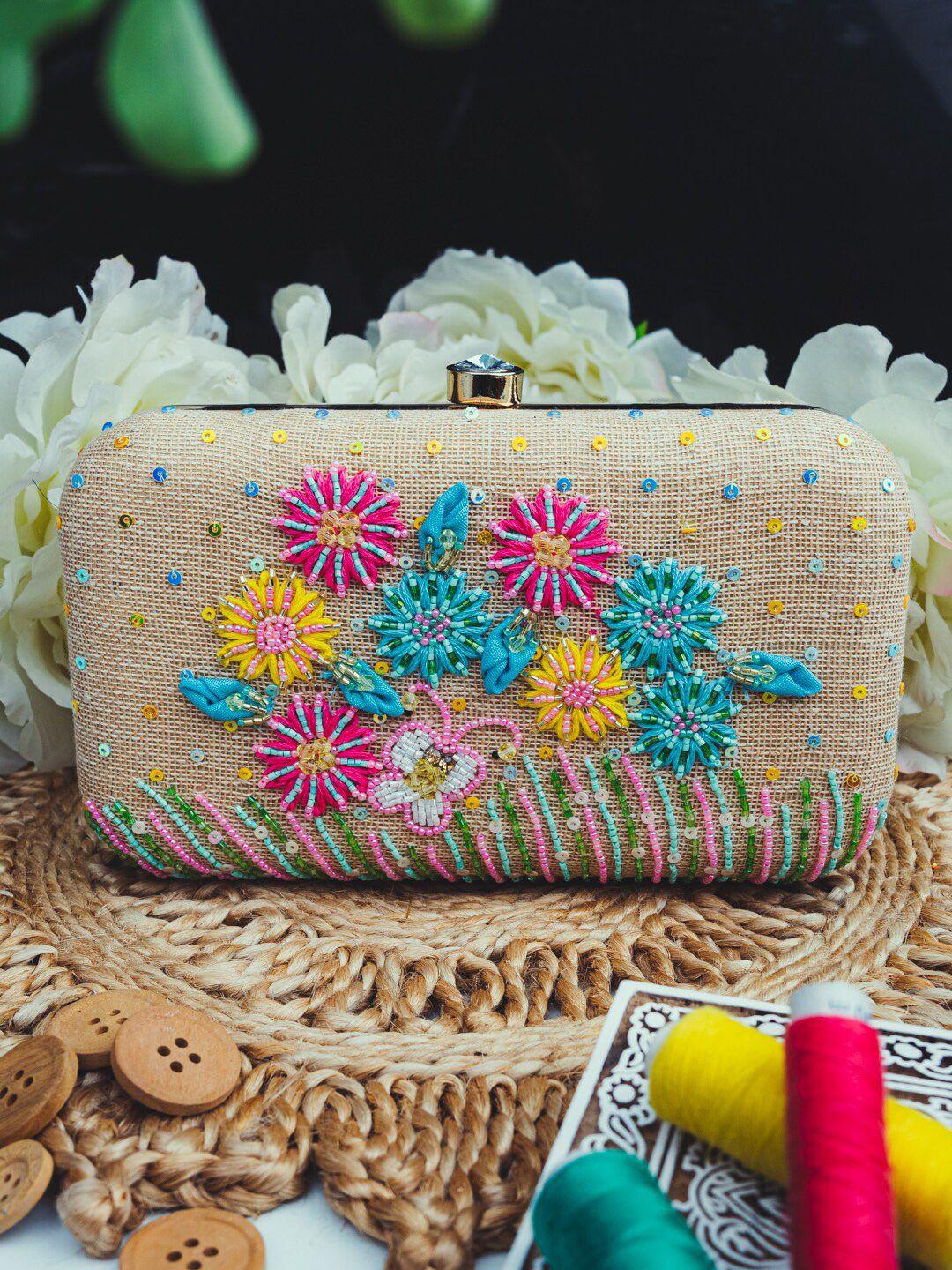 sangria embroidered clutch