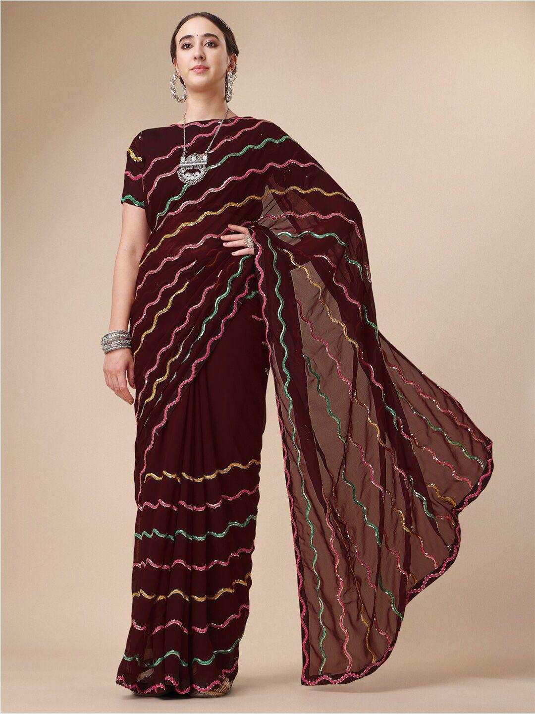 sangria embroidered pure georgette sarees