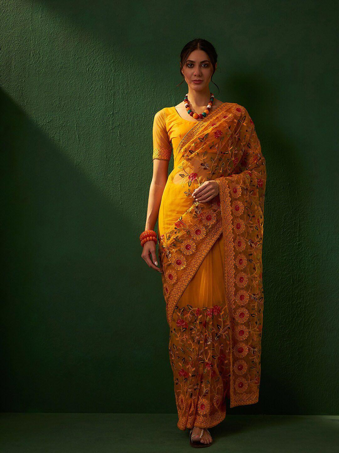 sangria embroidered sarees