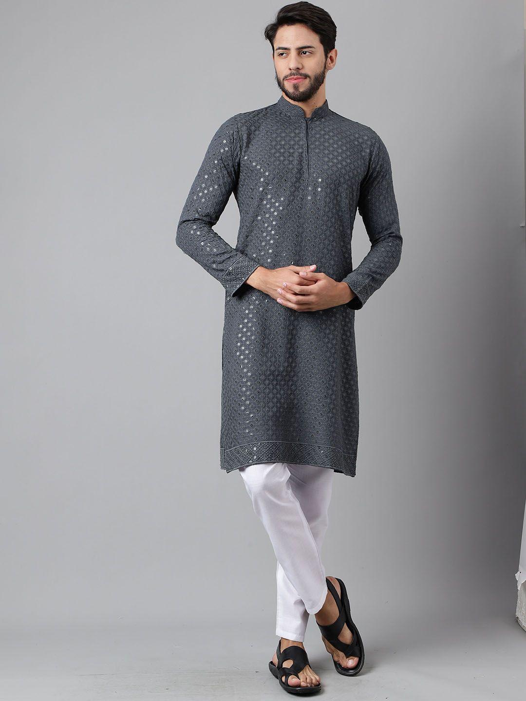 sangria embroidered straight kurta