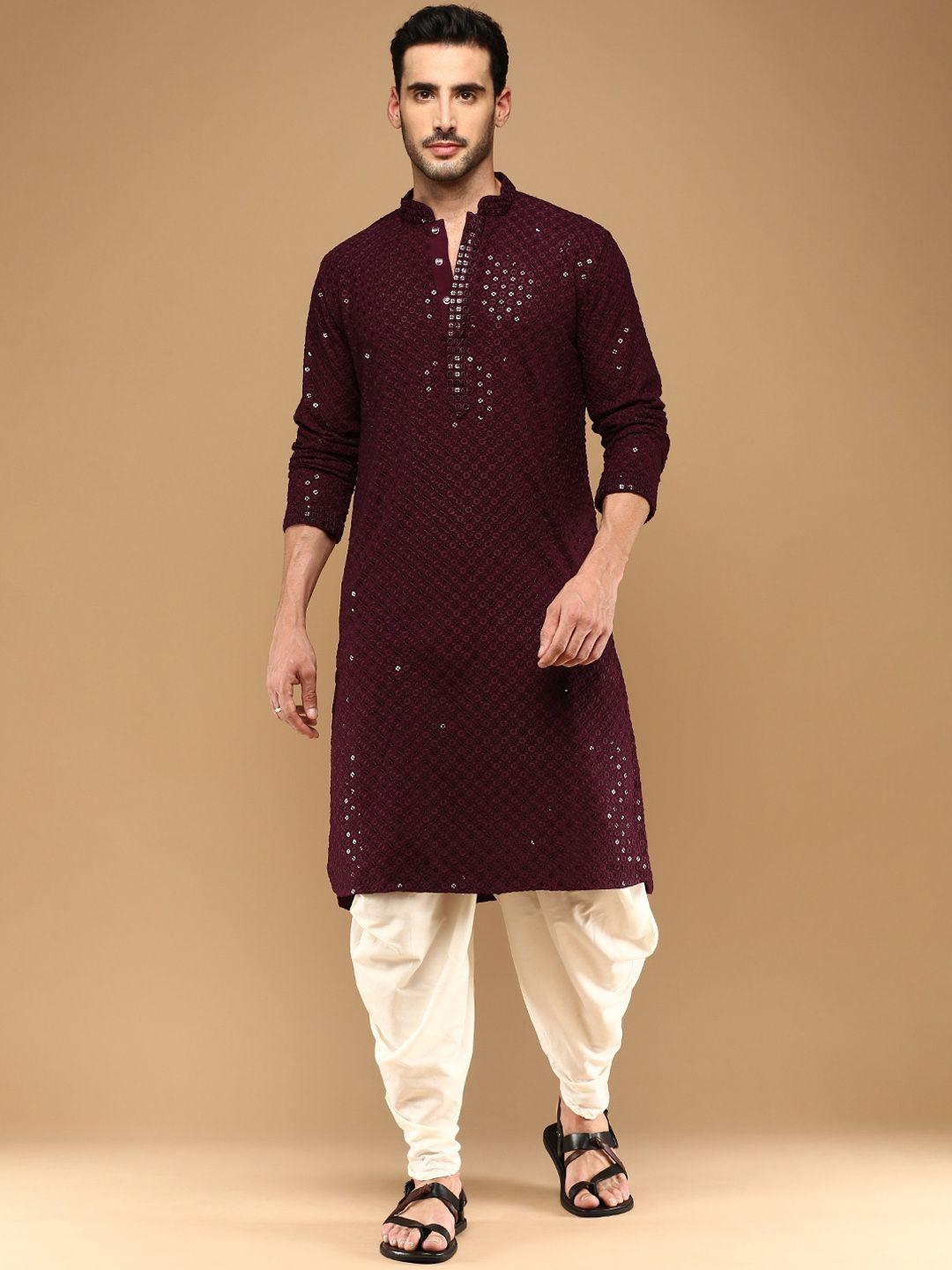 sangria embroidered straight kurta