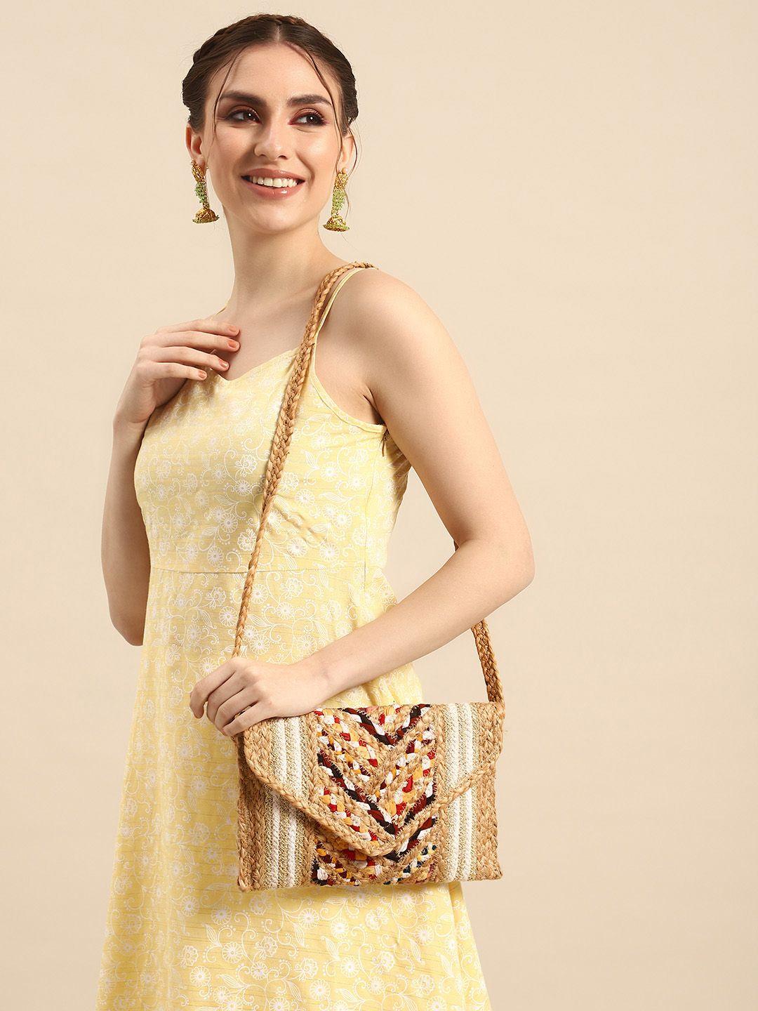 sangria embroidered structured sling bag