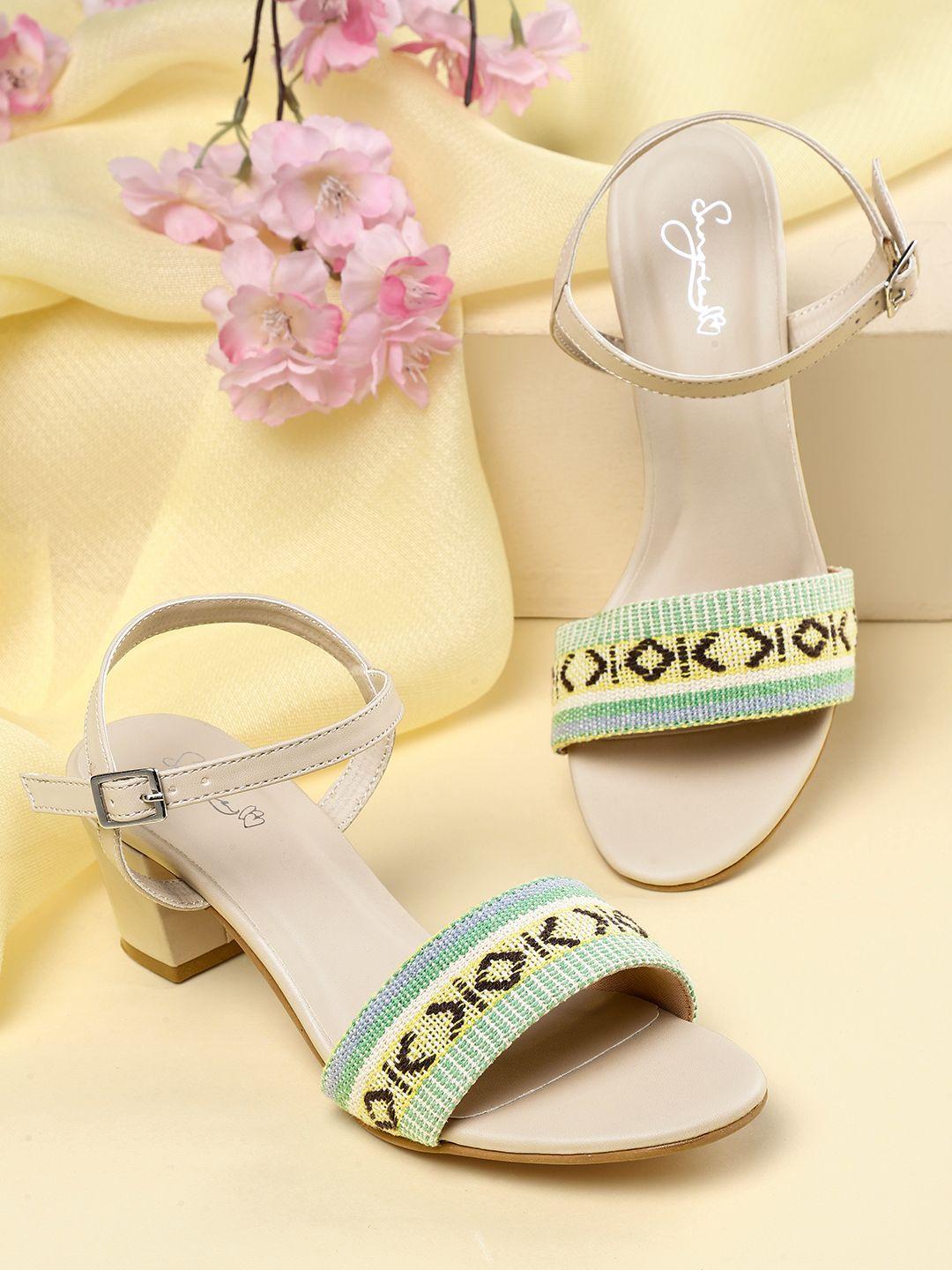 sangria ethnic motif woven design heels