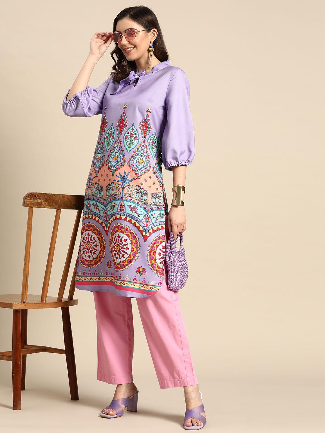 sangria ethnic motifs print kurta