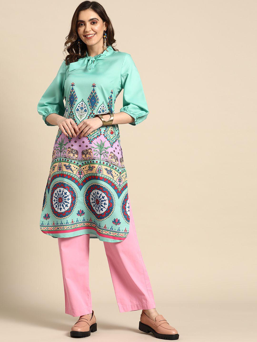 sangria ethnic motifs print kurta