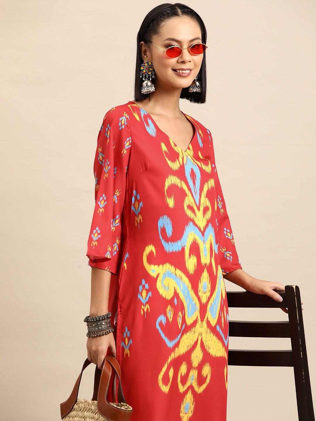 sangria ethnic motifs print kurta