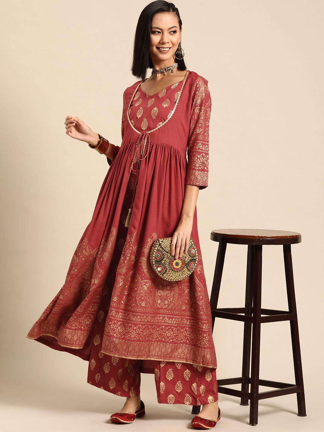 sangria ethnic motifs printed co-ords