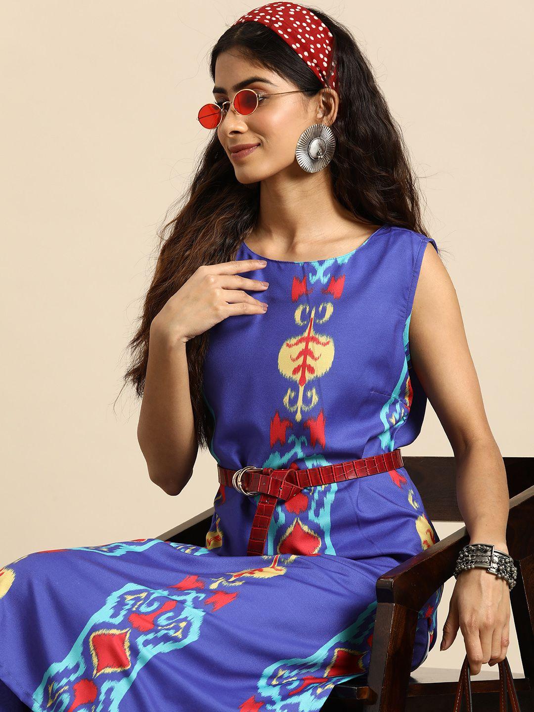 sangria ethnic motifs printed kurta with trousers