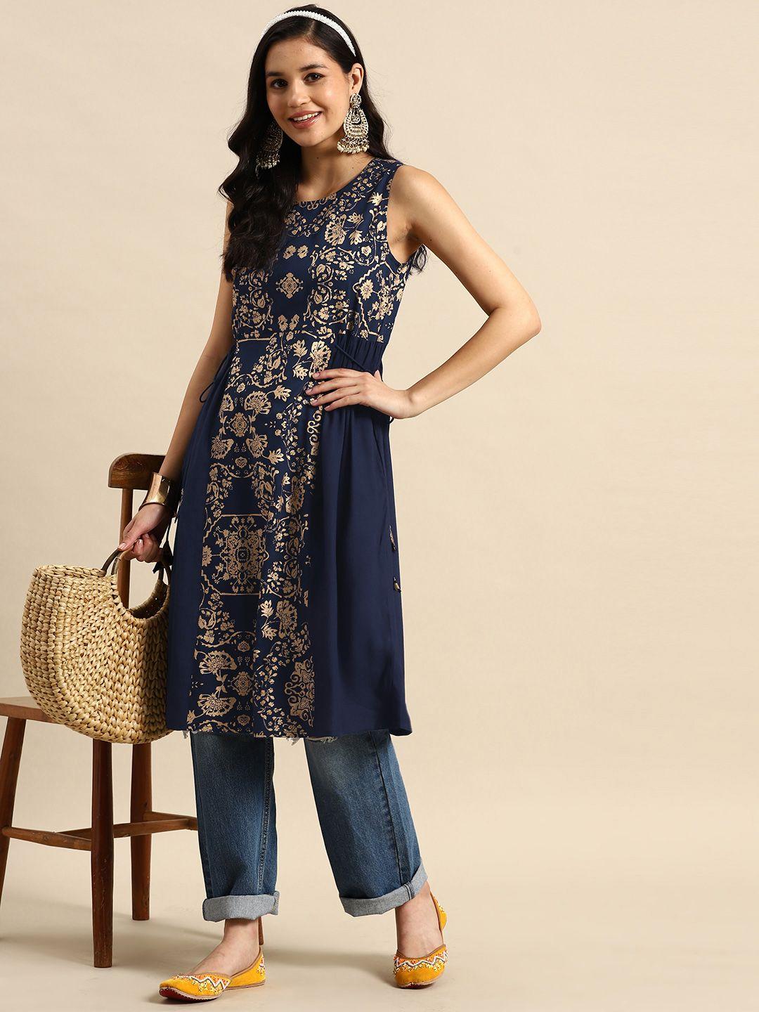 sangria ethnic motifs printed kurta