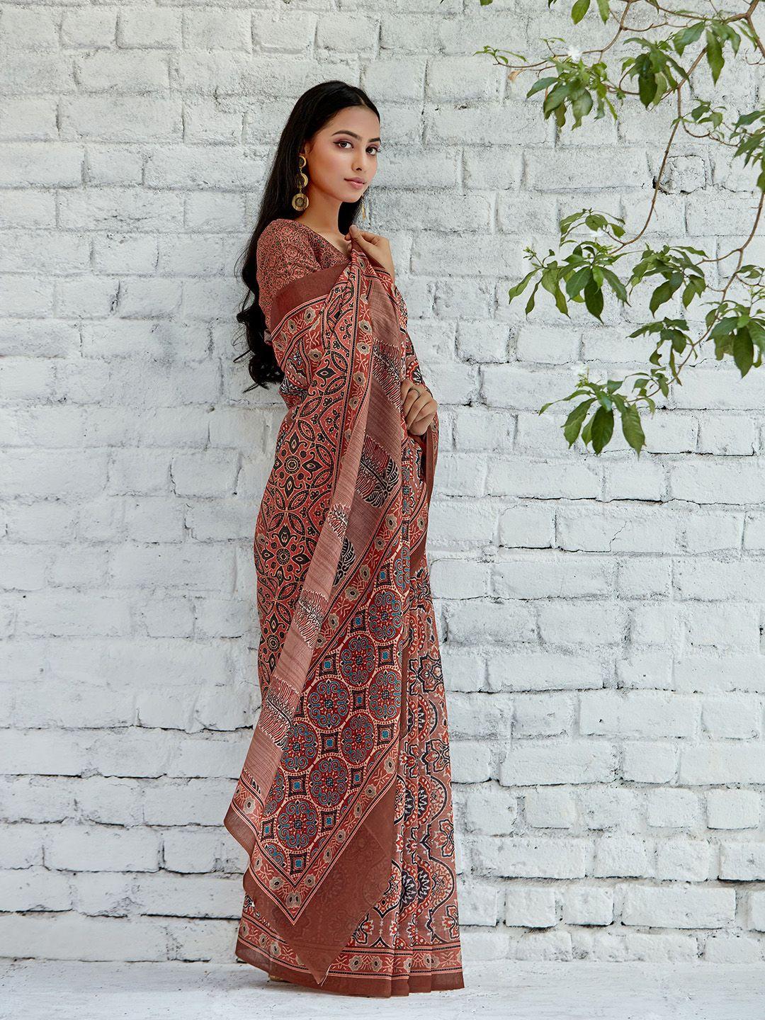 sangria ethnic motifs printed saree