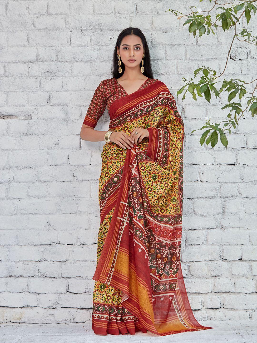 sangria ethnic motifs printed saree