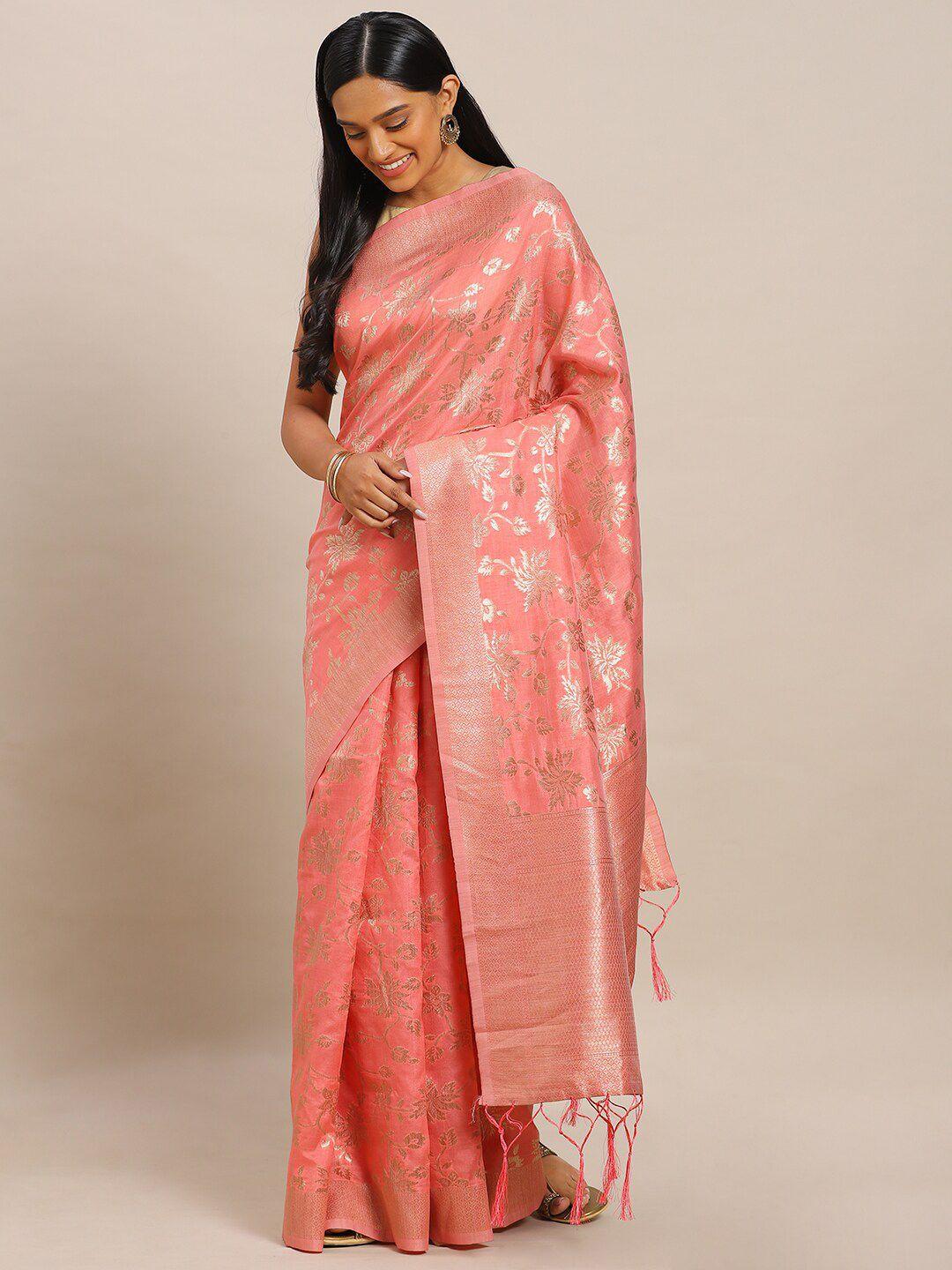 sangria ethnic motifs zari silk blend banarasi saree