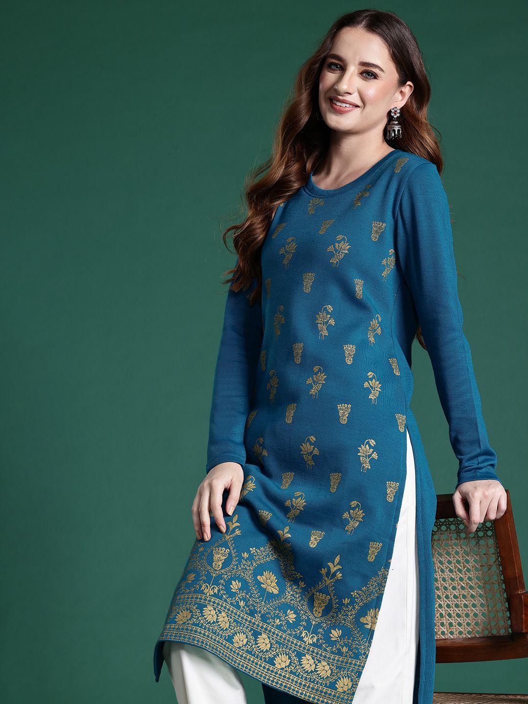 sangria ethnic woven design knitted kurta