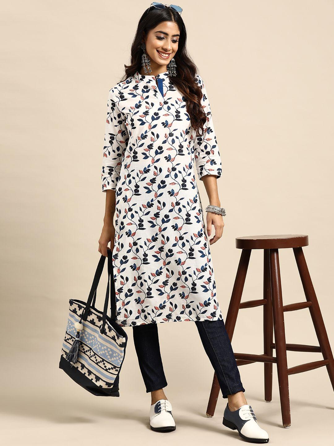 sangria floral print cotton kurta