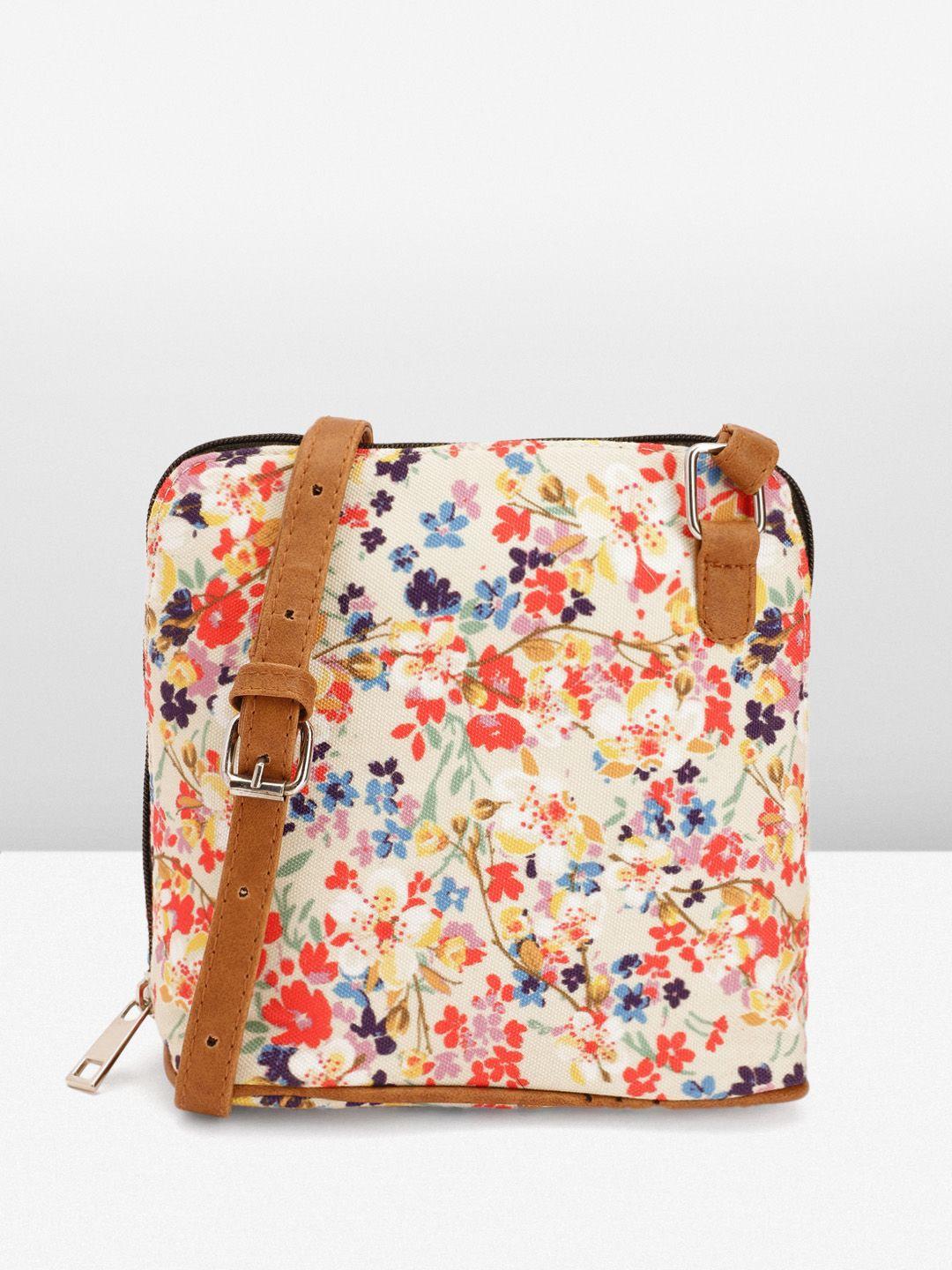 sangria floral print small structured sling bag