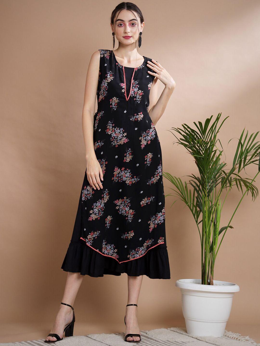 sangria floral printed georgette gown dress