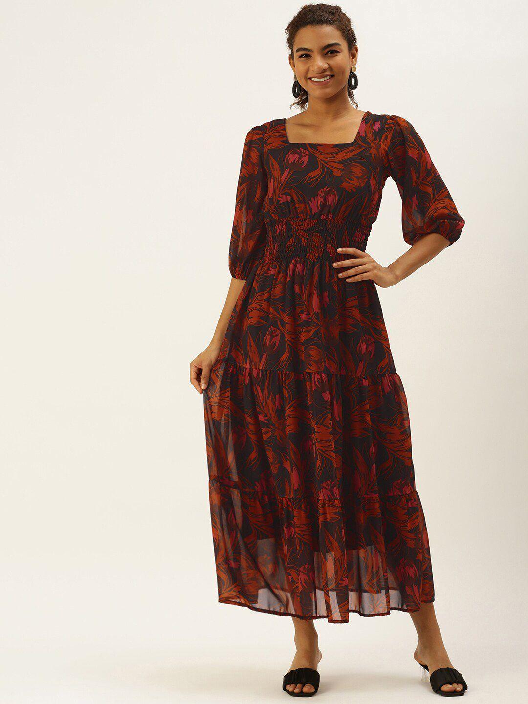 sangria floral-printed maxi dresses