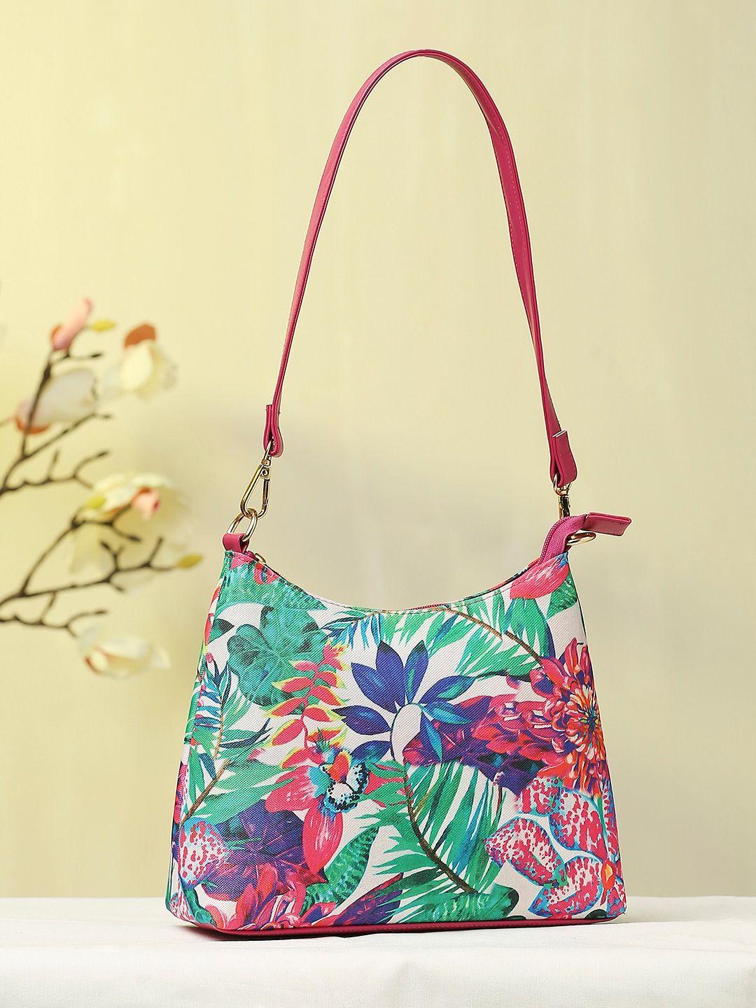 sangria floral printed shoulder bag